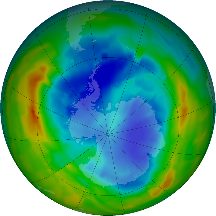 Antarctic ozone map for 26 August 2012